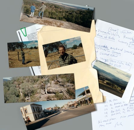 Photographs and notes make up Peter Carey’s research materials while writing True History of the Kelly Gang.