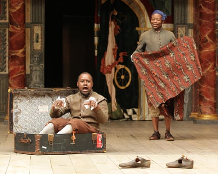Denton Chikura and Tonderai Munyevu in a two-mman production for the Globe to Globe festival in 2012.