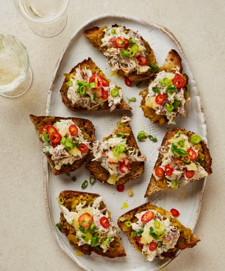 Yotam Ottolenghi’s mackerel paté with curried onions and lemon.