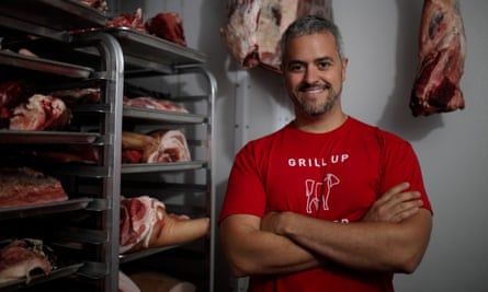 Mike Salguero from Butcher Box with meat