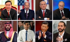 A composite photo of eight world leaders