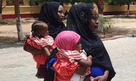 The women with their children at an army base in Maiduguri, Nigeria.