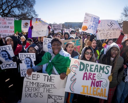 Students from St. Paul public schools protest ICE actions in Minnesota.