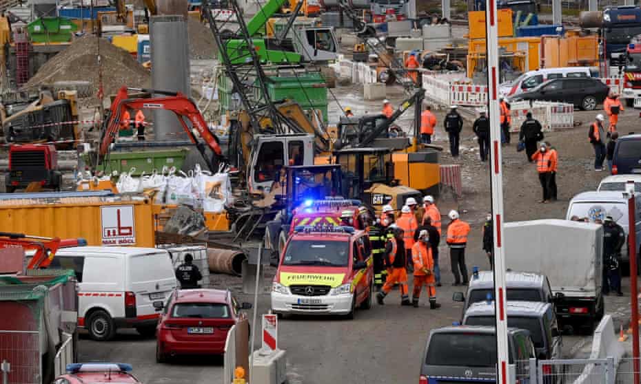 Emergency services attend the site of the explosion near a railway station in Munich.