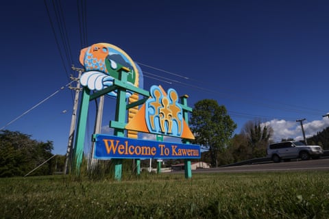 Welcome to Kawerau sign in Kawerau, New Zealand.
