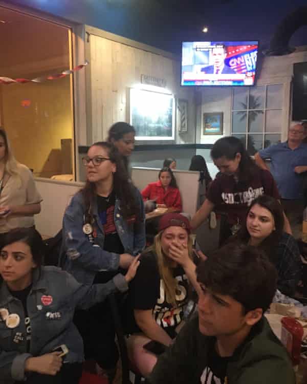 Parkland students watch midterms results roll in.