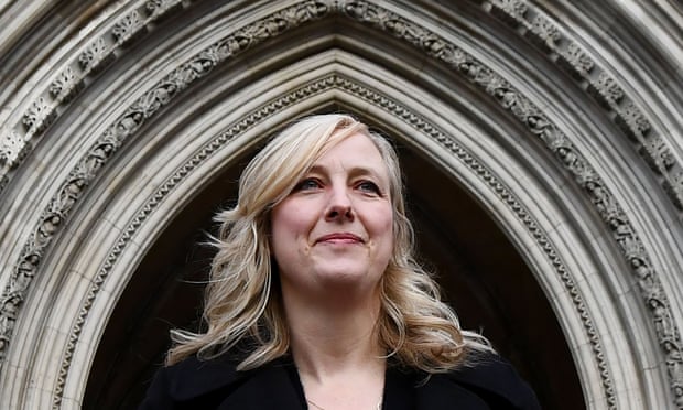 Journalist Carole Cadwalladr arrives at the Royal Courts of Justice on the final day of a defamation claim being brought against her by Arron Banks