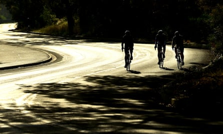 Cyclists ride up Yarra Boulevard on October 6, 2021 in Melbourne, Australia