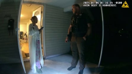 a police and a woman