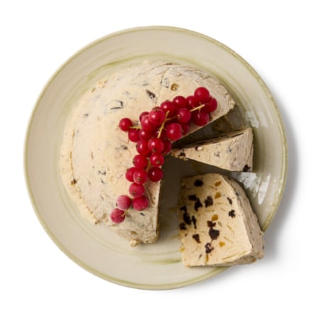 finished nesselrode pudding on a serving plate