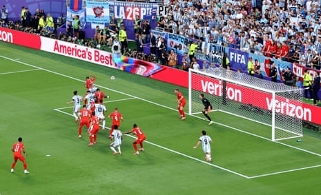Argentina’s Alexis Mac Allister scores their first goal