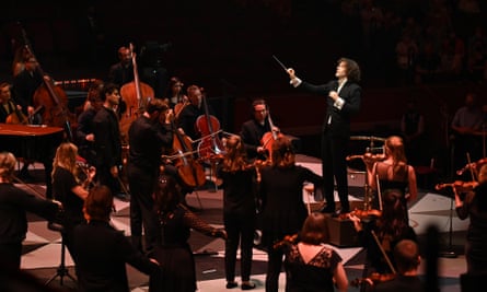 ‘I knew that Aurora Orchestra would be up for anything’… Conductor Nicholas Collon with the Aurora Orchestra at the BBC Proms.
