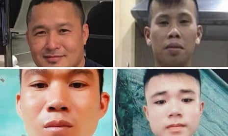 A photo of the four missing Vietnamese nationals.