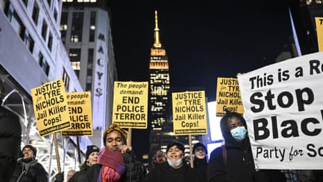 Protests across US after video of fatal police beating of Tyre Nichols released – video