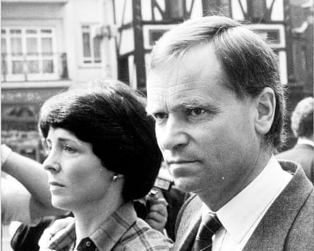Jeffrey Archer with his wife, Mary, black and white photo