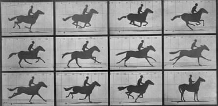 In 1877 Eadweard Muybridge helped Leland Stanford win a wager regarding whether or not all four legs of a horse come off the ground while galloping. Muybridge devised a series of cameras with fast shutter speeds which were triggered by strings the galloping horse broke
