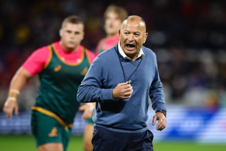 Australia coach Eddie Jones before kick-off against Wales.