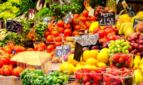 Market selling fresh fruit and vegetables