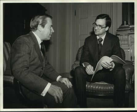 Congressman Bob Livingston (right) & John Rhodes discuss legislation