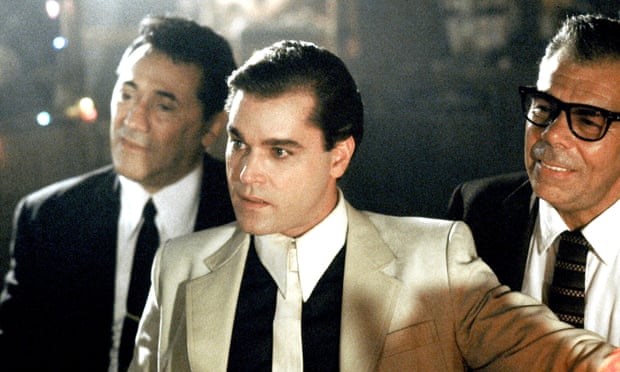 Ray Liotta, centre, with Frank Adonis and John Manca in the 1990 film Goodfellas.