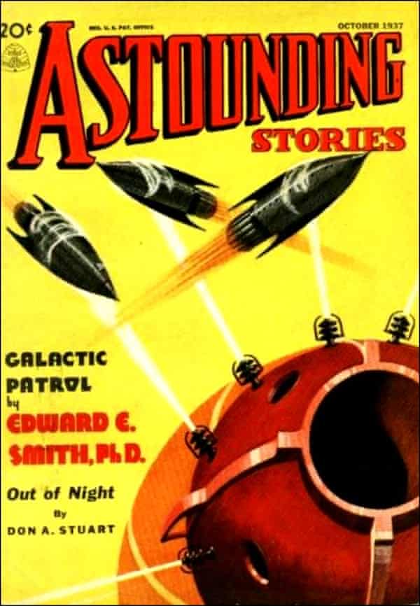 Astounding Stories magazine cover, featuring Galactic Patrol by EE Smith, 1937