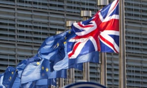 EU flags and the UK flag flap in the wind outside the EU headquarters in Brussels. 1308.jpg?width=300&quality=85&auto=forma