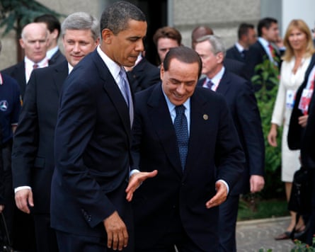 Barack Obama and Silvio Berlusconi at the G8 summit in 2009.