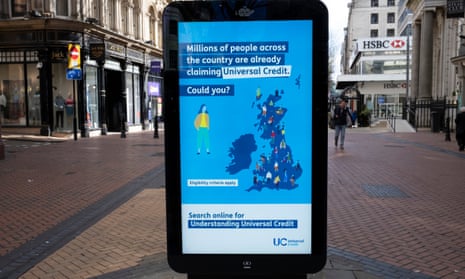 Government advertising boards advice for claiming universal credit