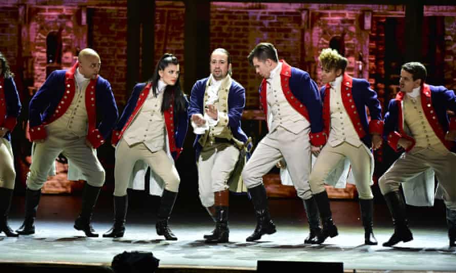 Lin-Manuel Miranda and the cast of Hamilton at Tonys. 