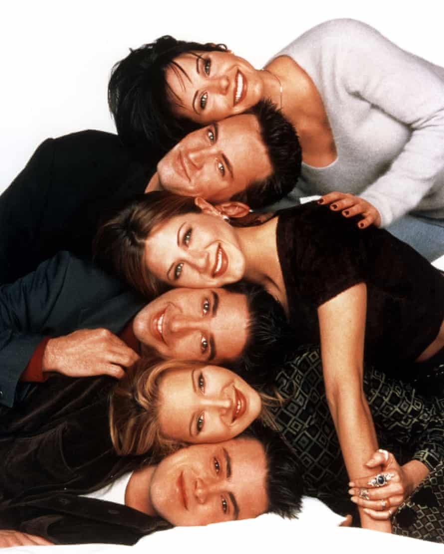 FRIENDS, from top: Courtney Arquette, Matthew Perry, Jennifer Aniston, David Schwimmer, Lisa Kudrow and Matt LeBlanc.