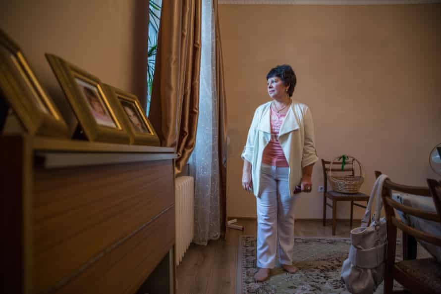 Vera Voronina inside her condemned home that she has just newly redecorated. The pending demolition has caused her considerable stress and anxiety.