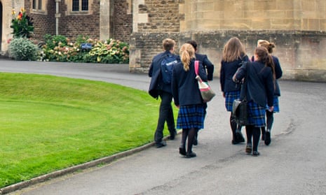 Pupils run between lessons at King's School Bruton. 
