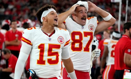 Patrick Mahomes shrugs off 'beer gut' barbs in quest for third Super Bowl | Super Bowl LVIII | The Guardian