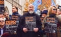 UK chief rabbi Ephraim Mirvis alongside others taking part in a march against antisemitism in central London last November.