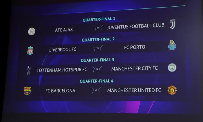 Champions League Spurs V Man City And Barca V Man Utd In Last