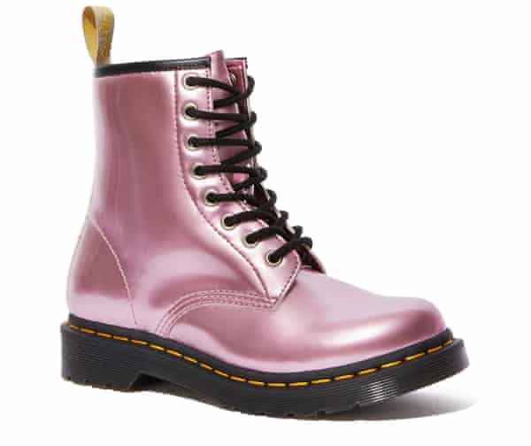 Vegan sparkling-pink 1460 boots by Dr Martens
