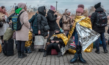 Thousands of Ukrainian refugees, mostly women and children, arrived in Medyka the crossing border between Poland from Ukraine.
