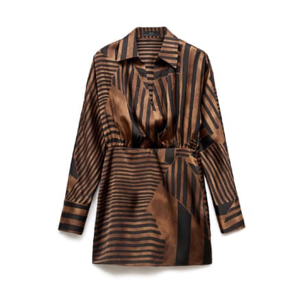 Mango Striped satin dress