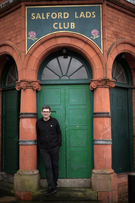 ‘Put me on the train for London Town’ … Burnham outside the Salford Lads Club, made famous by the Smiths’ Queen Is Dead album, after launching his mayoral re-election campaign in 2024.