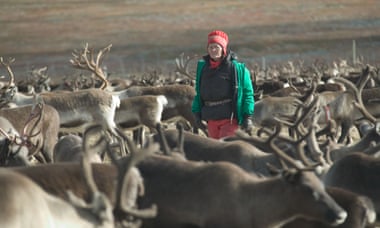 A Sami reindeer herder near Jokkmokk.