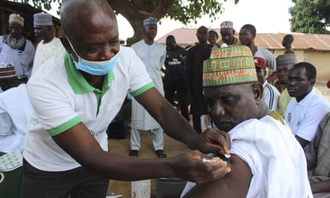 man being vaccinated
