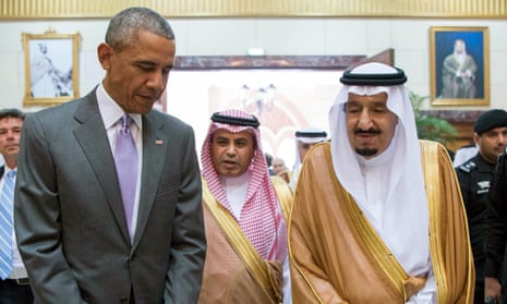 Barack Obama meets with Saudi King Salman bin Abdulaziz, right, on Wednesday. 