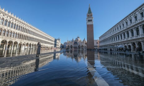 St Mark's Square in Venice is flooded in 2022