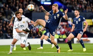 Oli McBurnie in action for Scotland against Russia in September 2019.