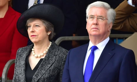 Sir Michael Fallon resigns<br>File photo dated 09/03/17 of Sir Michael Fallon and Prime Minister Theresa May, who have to appoint a new Defence Secretary after he became the first ministerial head to roll in the Westminster sleaze scandal. PRESS ASSOCIATION Photo. Issue date: Thursday November 2, 2017. Sir Michael quit after admitting that his behaviour had "fallen below the high standards required" in the role and acknowledging that what might have been acceptable in the past was no longer appropriate. See PA story POLITICS Abuse. Photo credit should read: Dominic Lipinski/PA Wire