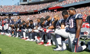 Seventeen New England Patriots kneeled during the anthem before their victory over Houston Texans on Sunday. Some home fans booed.