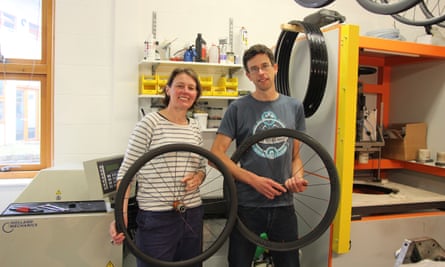 Rebecca and Jon Webb inside the workshop at ‘Just Riding Along’.