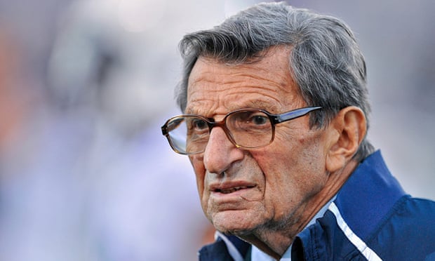 Joe Paterno, who died in 2012 of lung cancer, was the head coach of Penn State between 1966 and 2011.