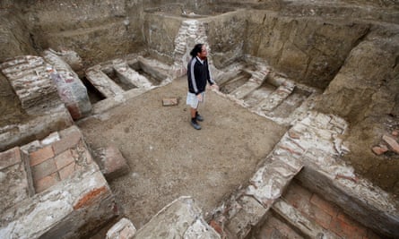 Archaeologist Ilija Danković at the Viminacium site in north-eastern Serbia