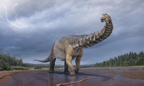 illustration of a huge dinosaur with a long neck